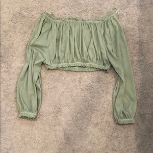 Green crop top